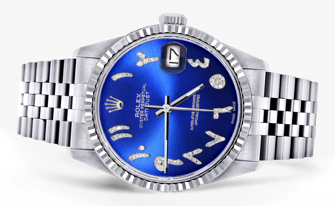 Womens Rolex Datejust Watch 16200 | Fluted Bezel | 36Mm | Blue Arabic Dial | Fluted Bezel | Jubilee Band - Image 2