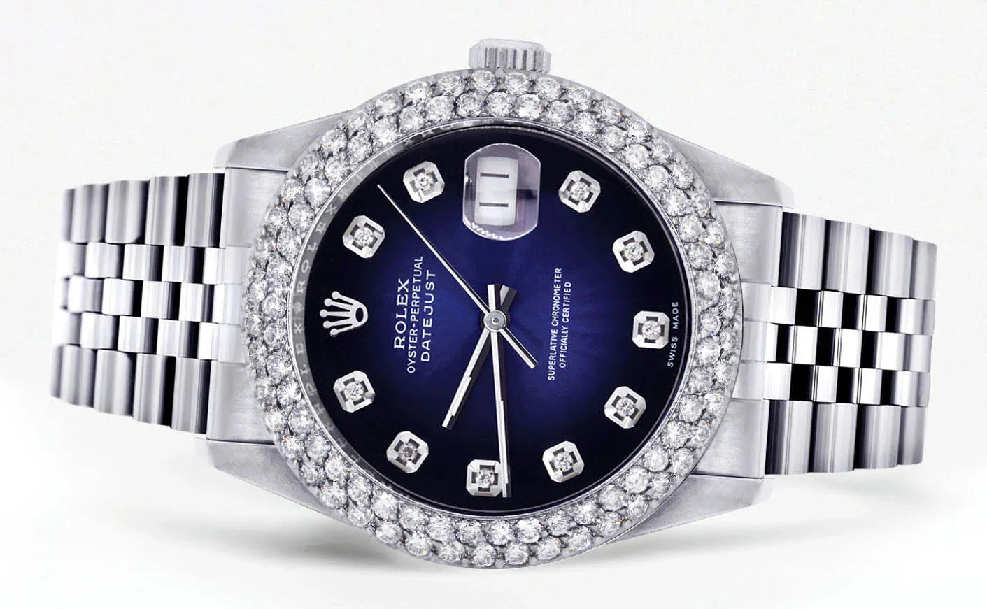 Womens Rolex Datejust Watch 16200 | 36Mm | Blue Black Dial | Two Row 4.25 Carat Bezel | Jubilee Band - Image 2