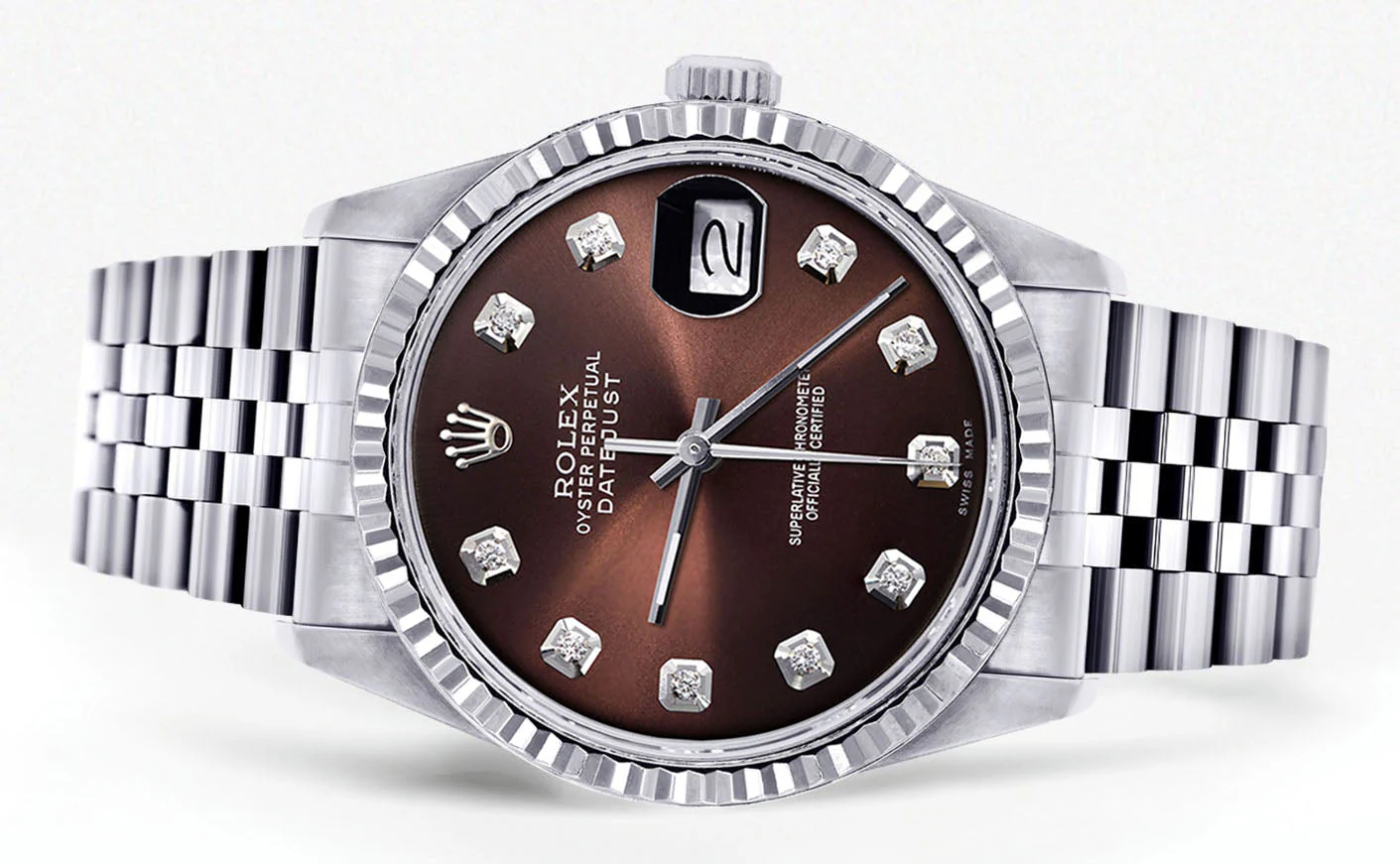 Womens Rolex Datejust Watch 16200 | Fluted Bezel | 36Mm | Chocolate Dial | Fluted Bezel | Jubilee Band - Image 2