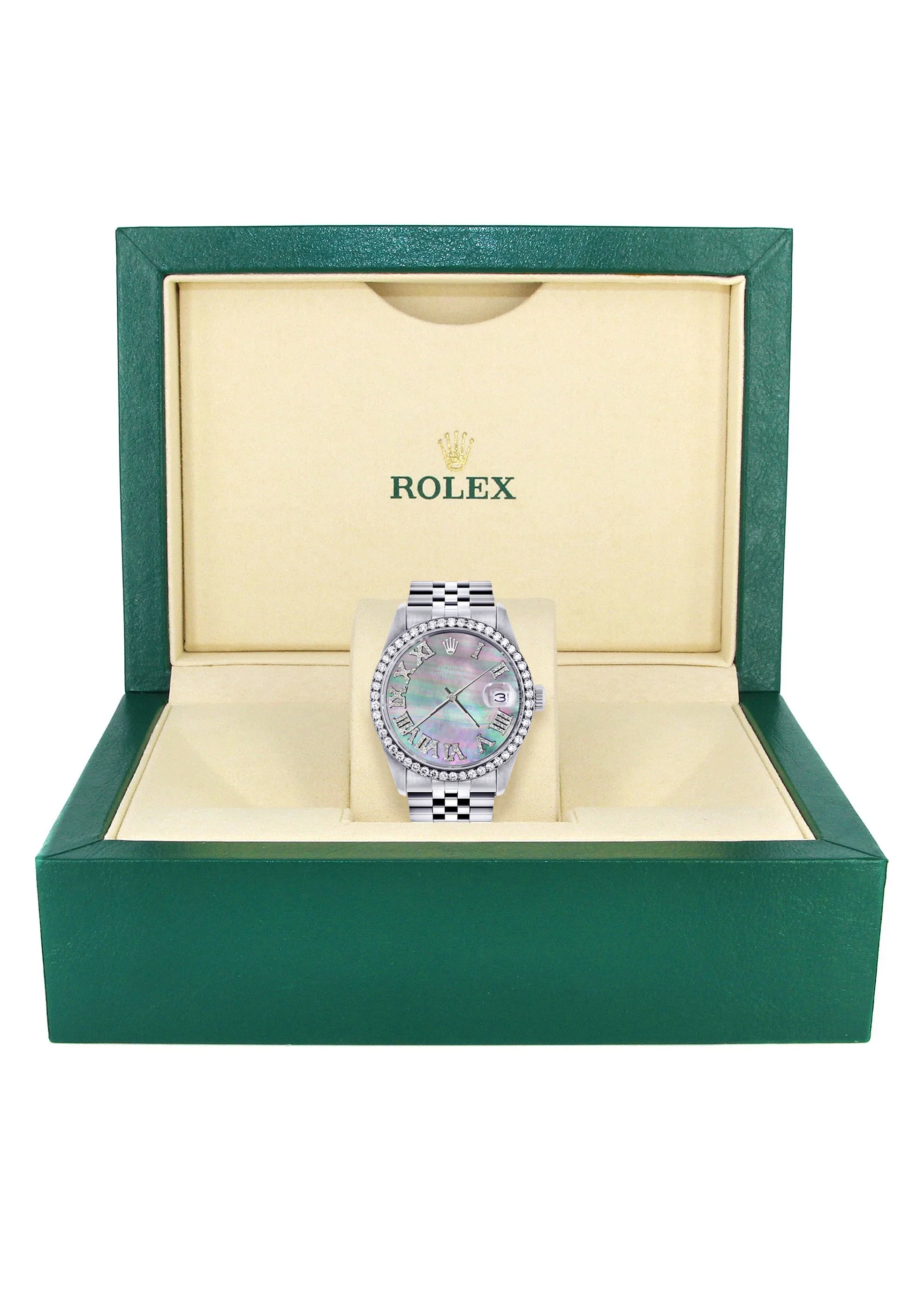 Womens Rolex Datejust Watch 16200 | 36Mm | Dark Mother Of Pearl Dial | Roman Numeral | Jubilee Band - Image 7