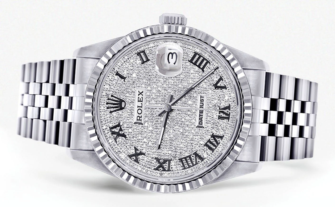 Womens Rolex Datejust Watch 16200 | Fluted Bezel | 36Mm | Diamond Roman Numeral Dial | Fluted Bezel | Jubilee Band - Image 2