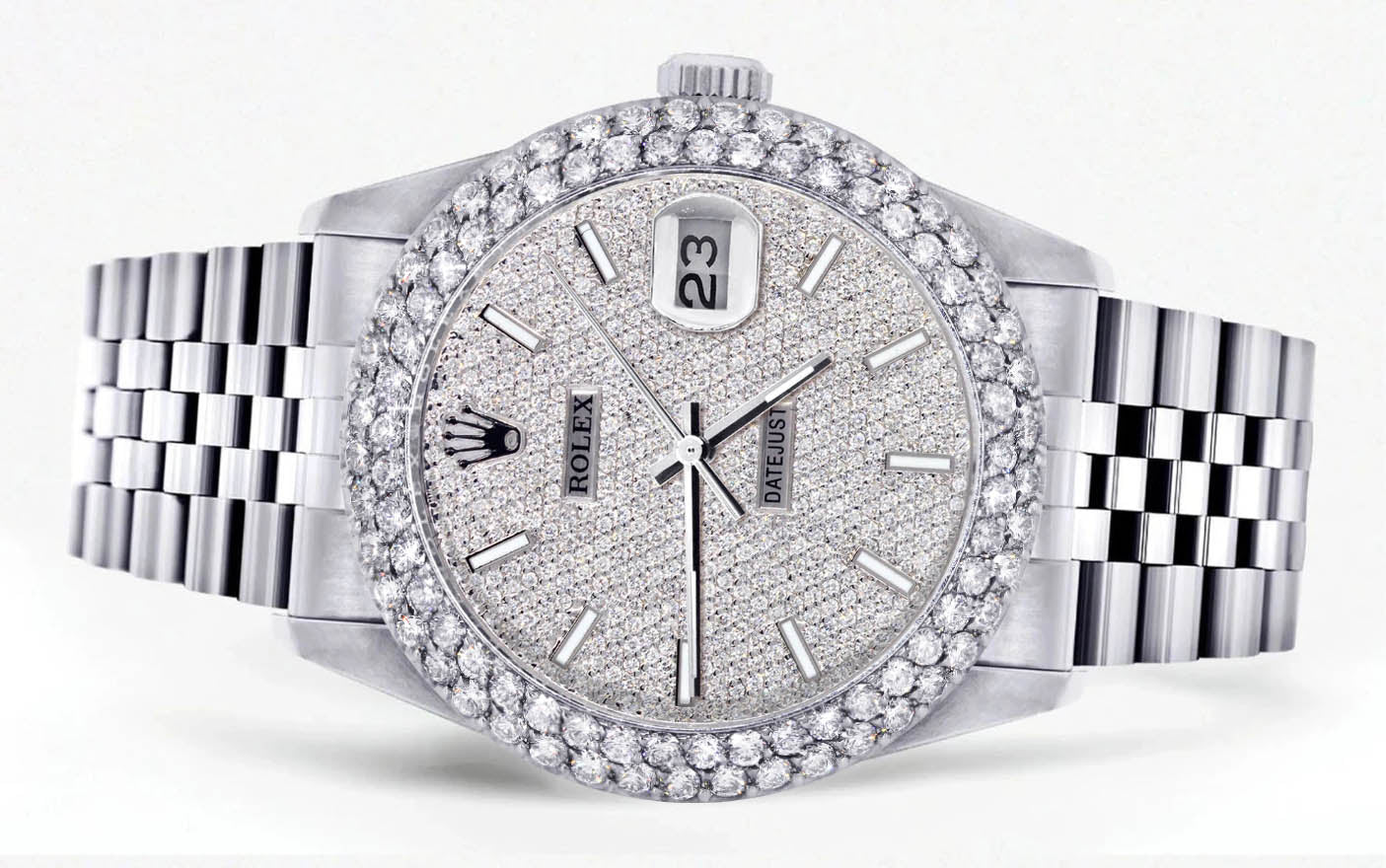 Womens Rolex Datejust Watch 16200 | 36Mm | Full Diamond Dial | Two Row 4.25 Carat Bezel | Jubilee Band - Image 2