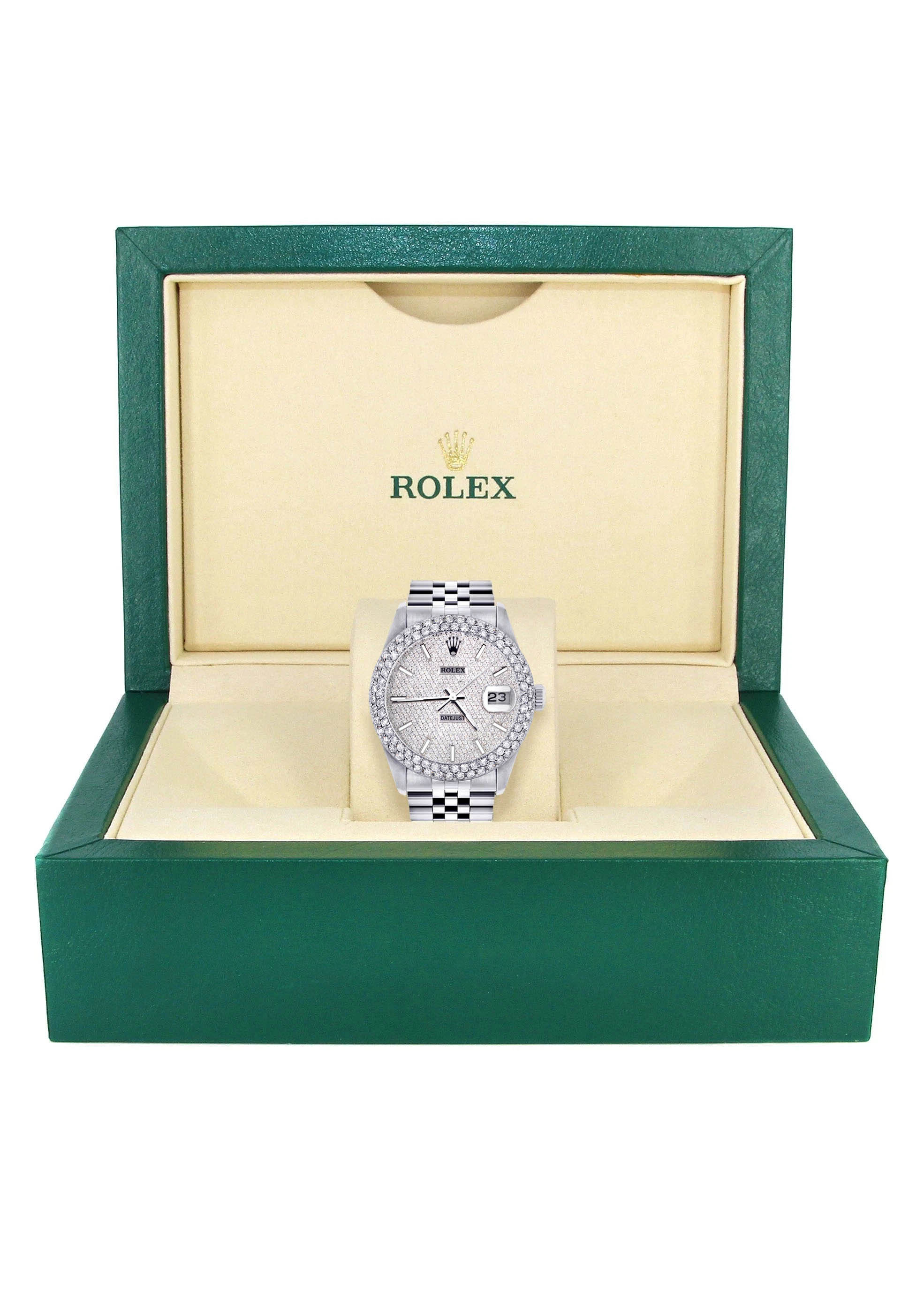 Womens Rolex Datejust Watch 16200 | 36Mm | Full Diamond Dial | Two Row 4.25 Carat Bezel | Jubilee Band - Image 5