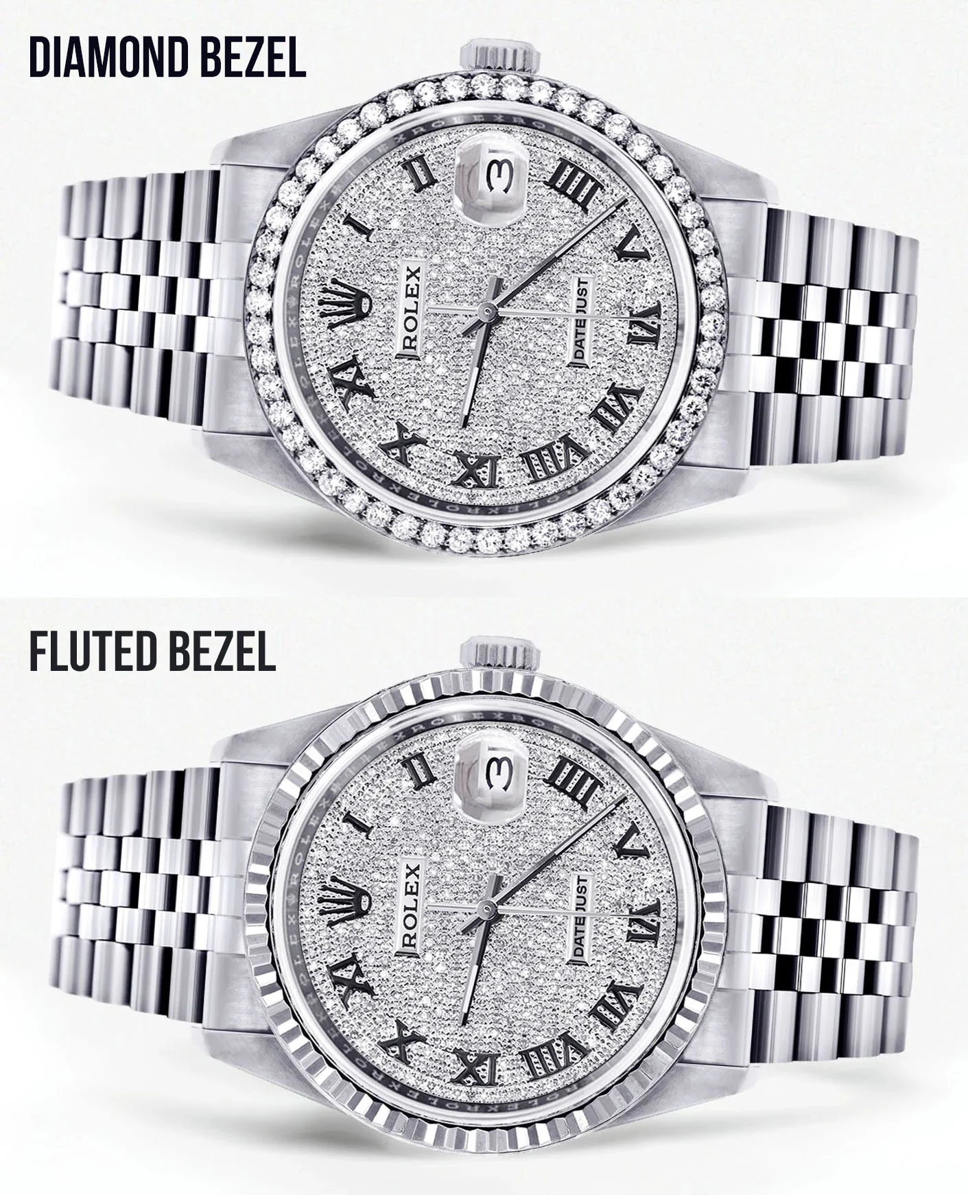 Womens Rolex Datejust Watch 16200 | 36MM | Full Diamond Roman Dial | Jubilee Band - Image 2
