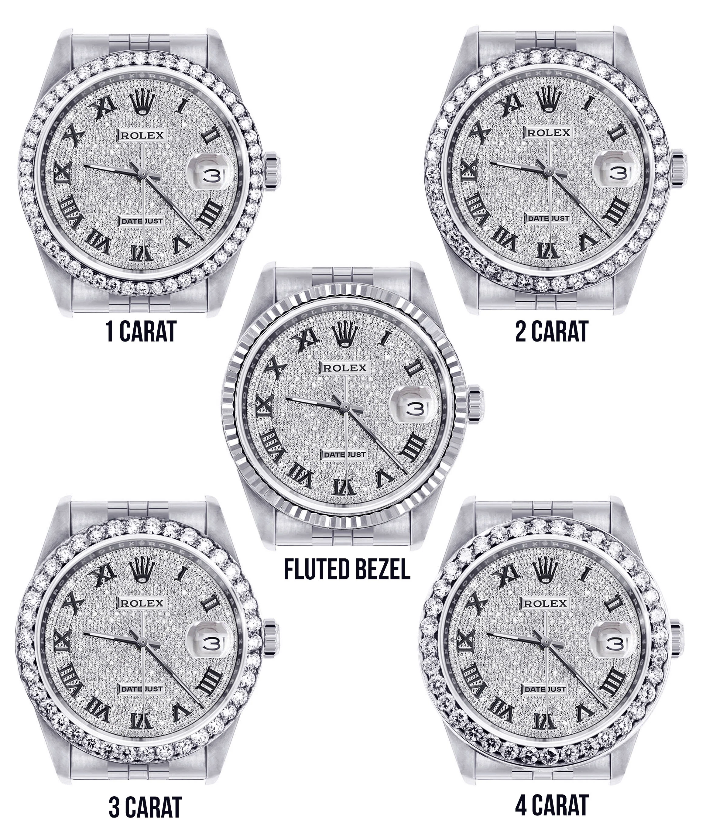 Womens Rolex Datejust Watch 16200 | 36MM | Full Diamond Roman Dial | Jubilee Band - Image 3