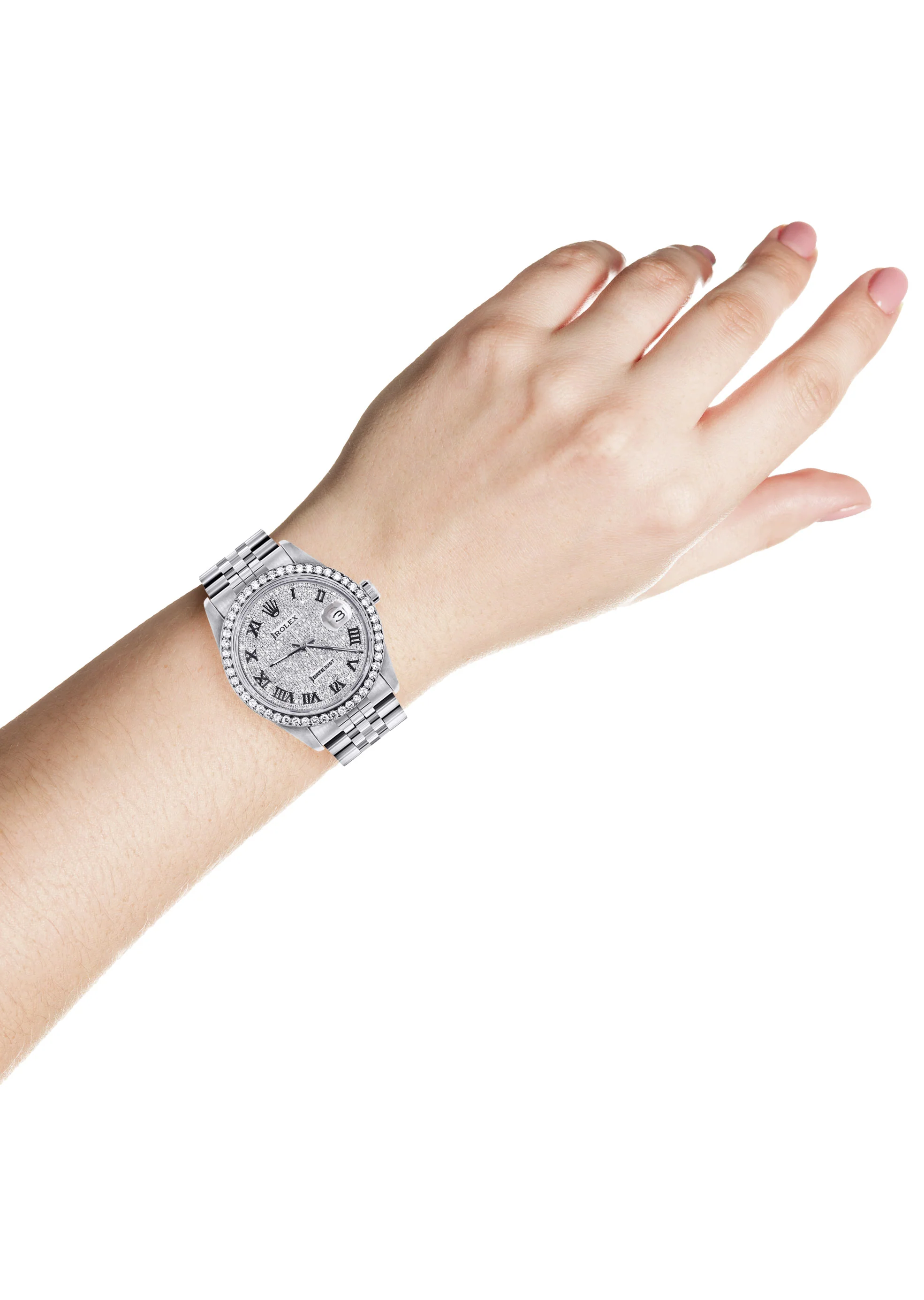 Womens Rolex Datejust Watch 16200 | 36MM | Full Diamond Roman Dial | Jubilee Band - Image 5