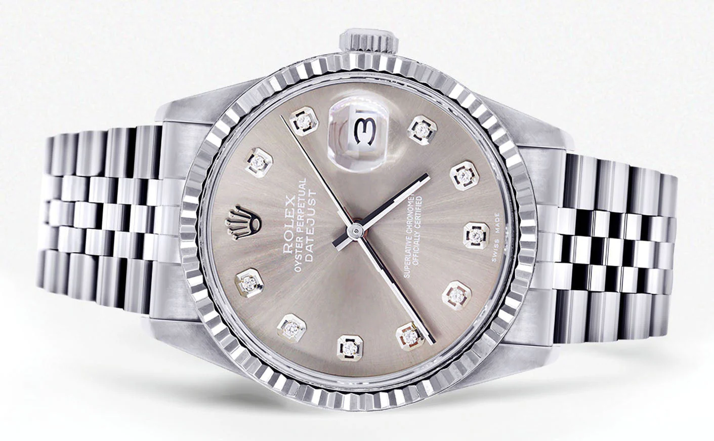 Womens Rolex Datejust Watch 16200 | Fluted Bezel | 36Mm | Grey Dial | Fluted Bezel | Jubilee Band - Image 2