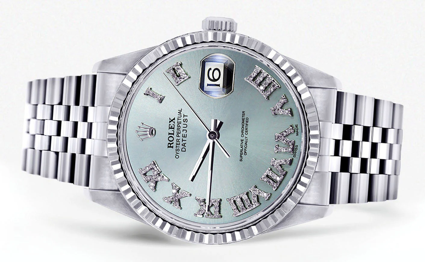 Womens Rolex Datejust Watch 16200 | Fluted Bezel | 36Mm | Light Blue Dial | Fluted Bezel | Jubilee Band - Image 2