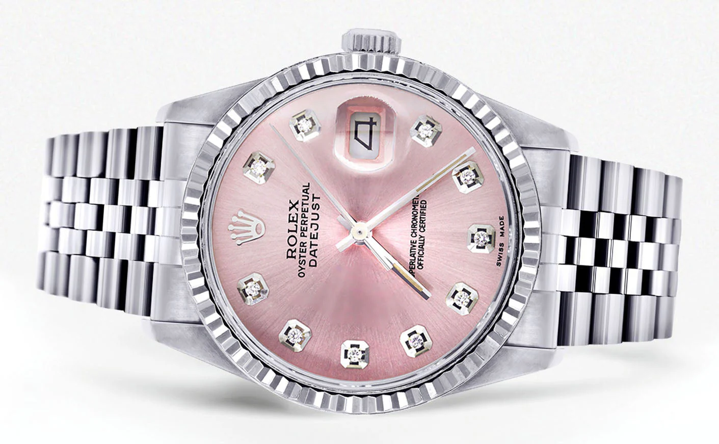 Womens Rolex Datejust Watch 16200 | Fluted Bezel | 36Mm | Pink Dial | Fluted Bezel | Jubilee Band - Image 2