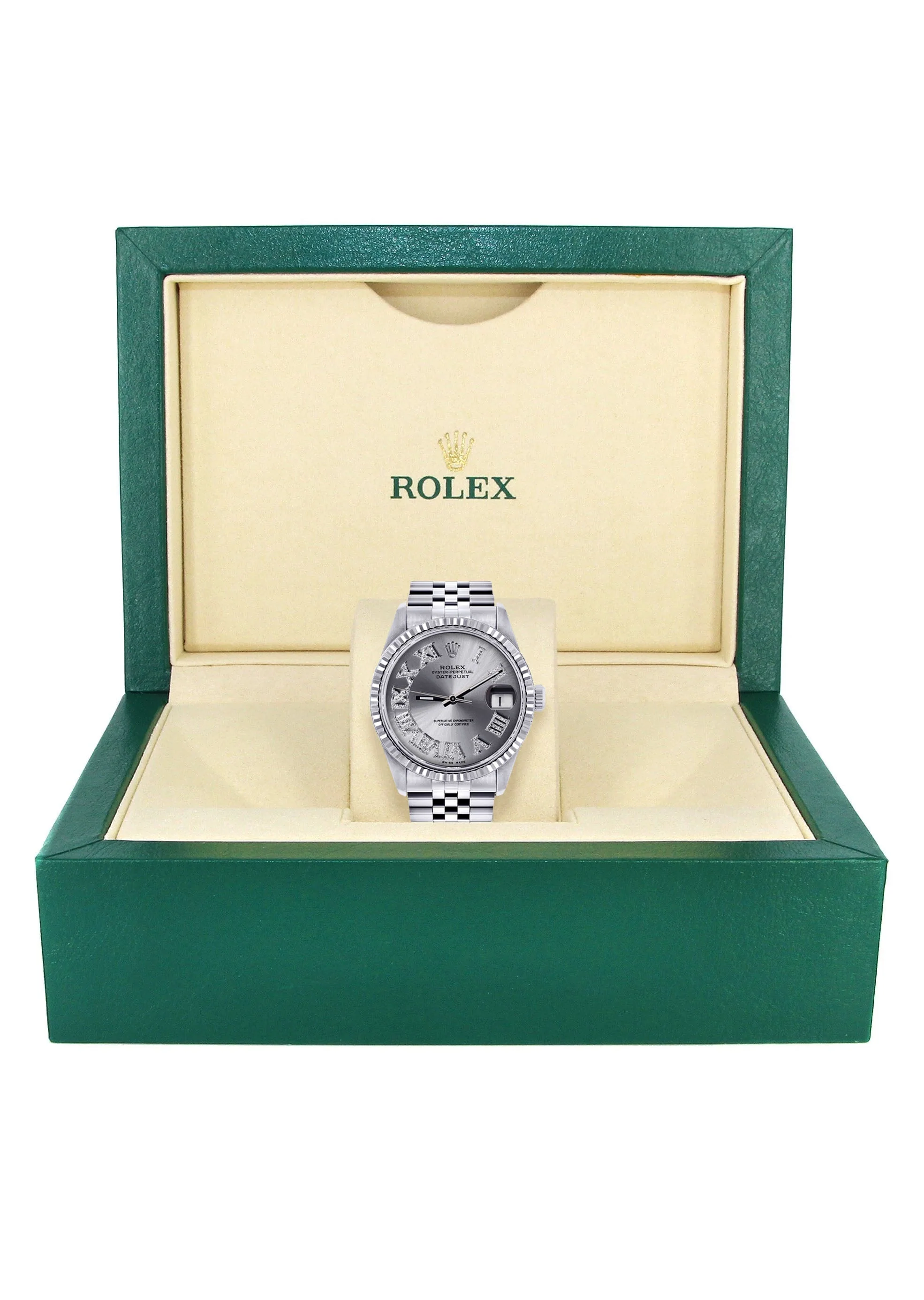 Womens Rolex Datejust Watch 16200 | 36Mm | Silver Roman Numeral Dial | Fluted Bezel | Jubilee Band - Image 5