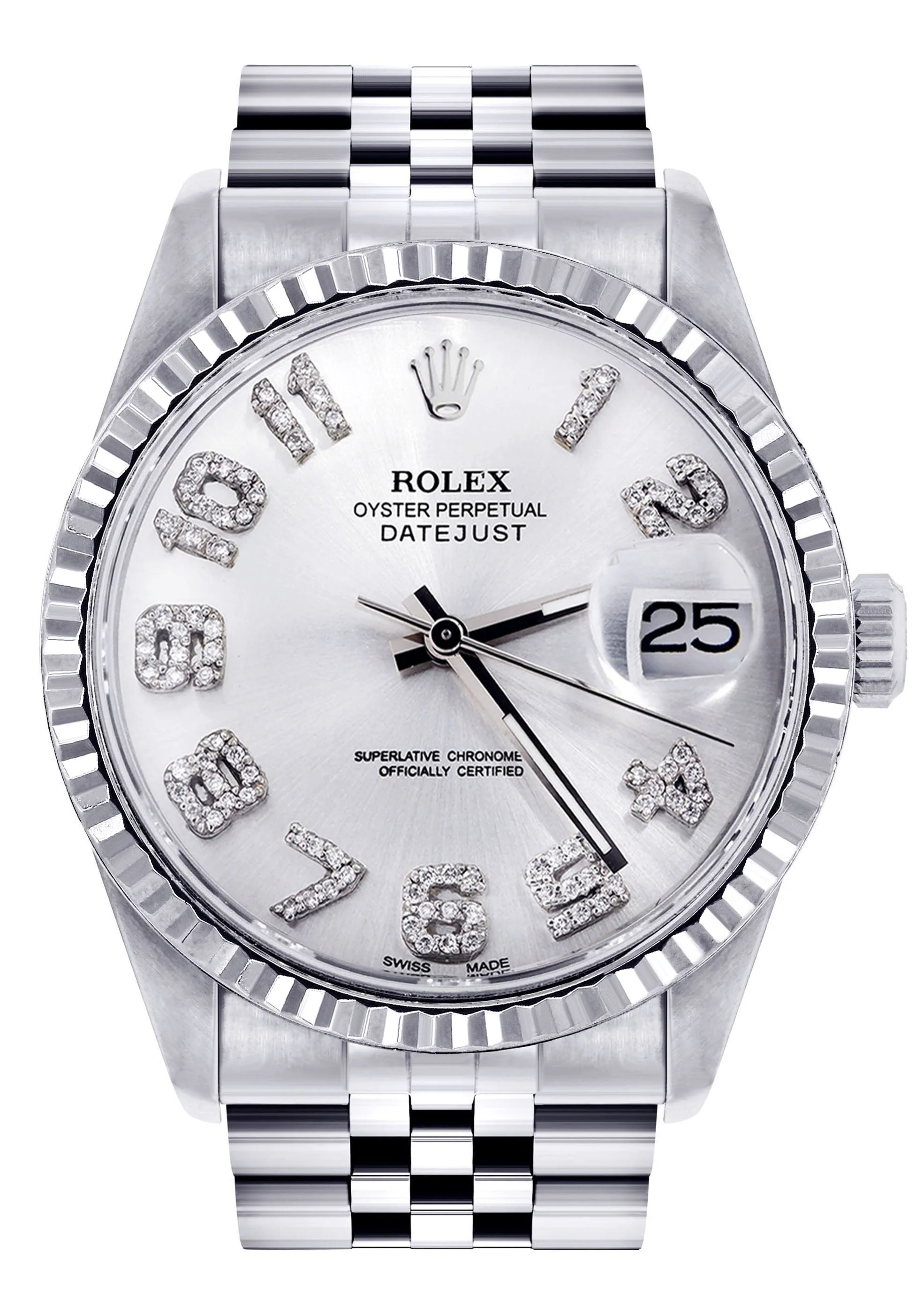 Womens Rolex Datejust Watch 16200  | 36Mm | White Dial | Fluted Bezel | Jubilee Band