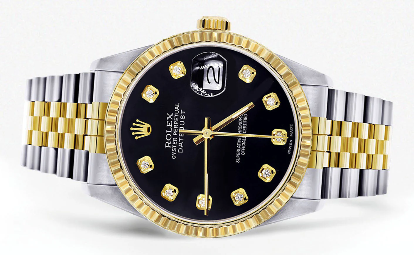 Womens Rolex Datejust Watch 16233 Two Tone | 36Mm | Black Dial | Fluted Bezel | Jubilee Band - Image 2