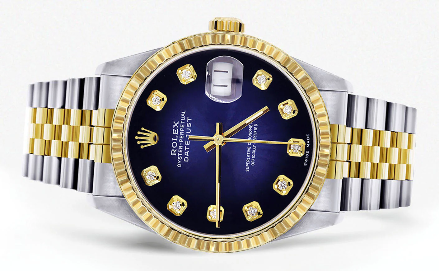 Womens Rolex Datejust Watch 16233 Two Tone | 36Mm | Blue Black Dial | Fluted Bezel | Jubilee Band - Image 2
