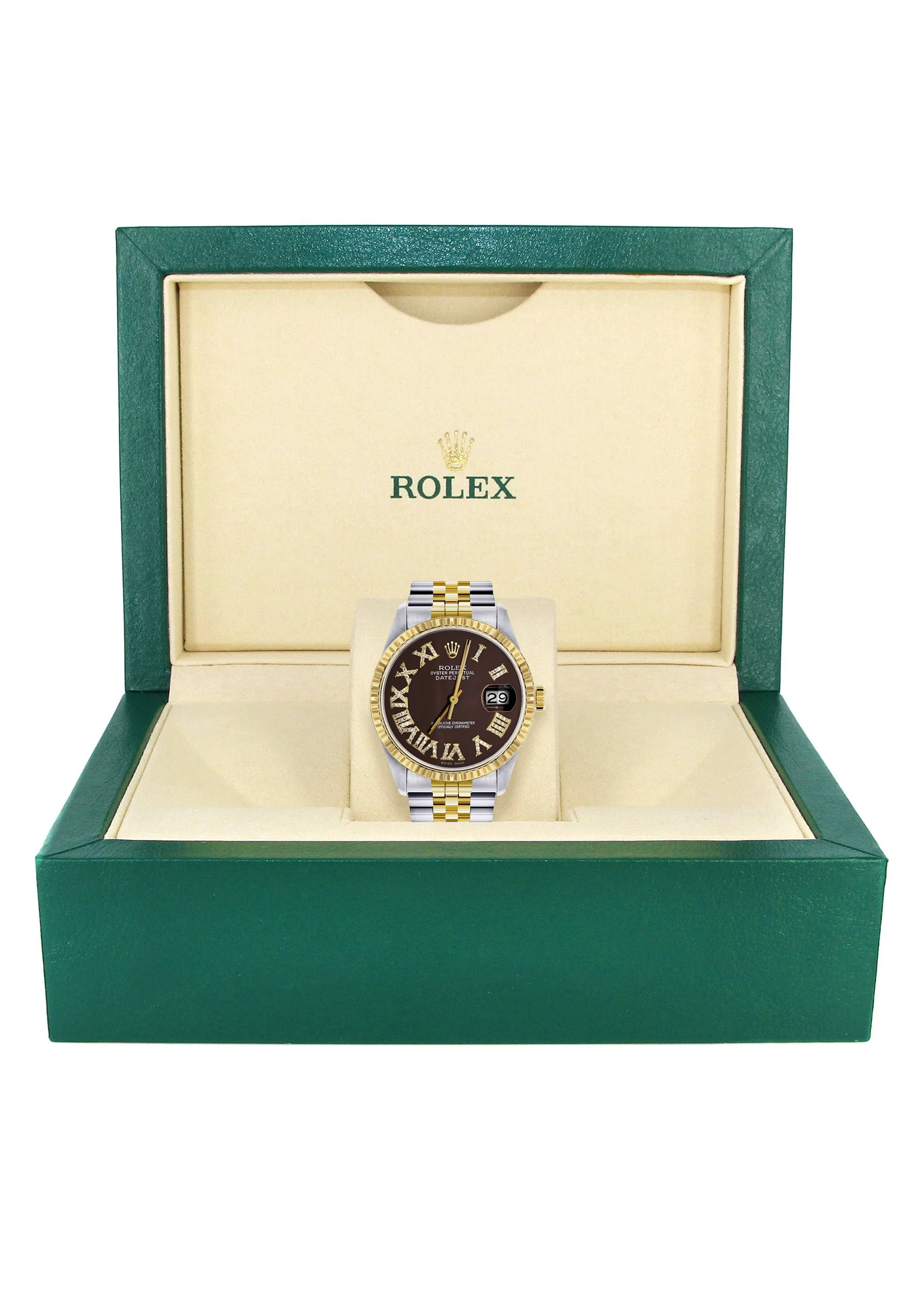 Womens Rolex Datejust Watch 16233 Two Tone | 36Mm | Chocolate Roman Dial | Fluted Bezel | Jubilee Band - Image 5