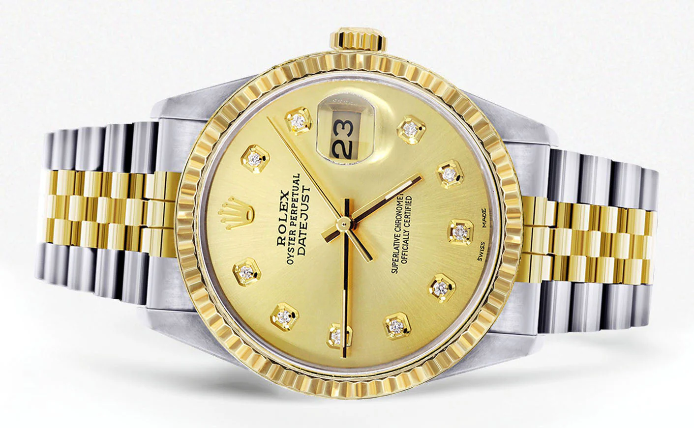 Womens Rolex Datejust Watch 16233 Two Tone | 36Mm | Gold Dial | Fluted Bezel | Jubilee Band - Image 2