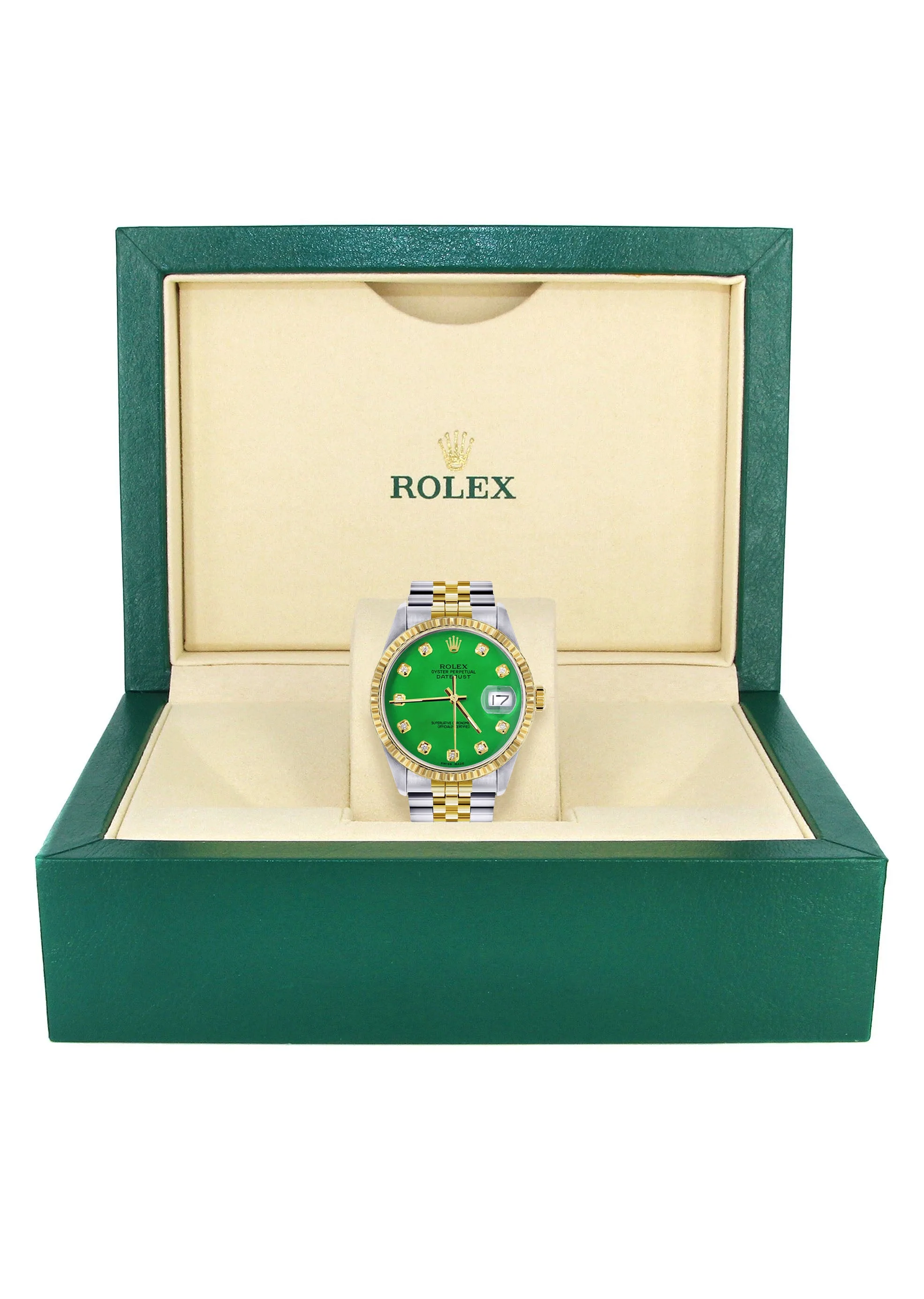 Womens Rolex Datejust Watch 16233 Two Tone | 36Mm | Green Dial | Fluted Bezel | Jubilee Band - Image 5