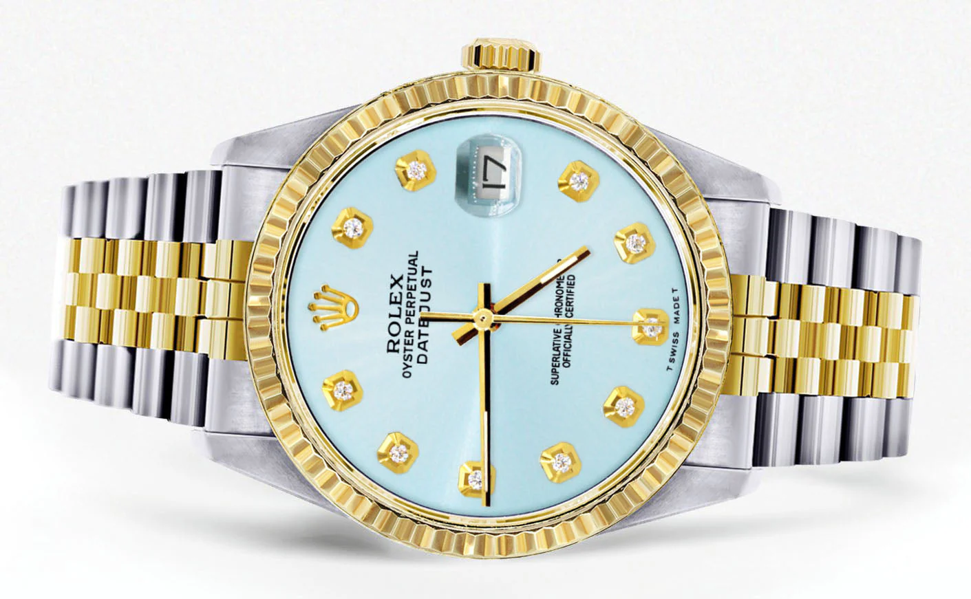 Womens Rolex Datejust Watch 16233 Two Tone | 36Mm | Light Blue Dial | Fluted Bezel | Jubilee Band - Image 2