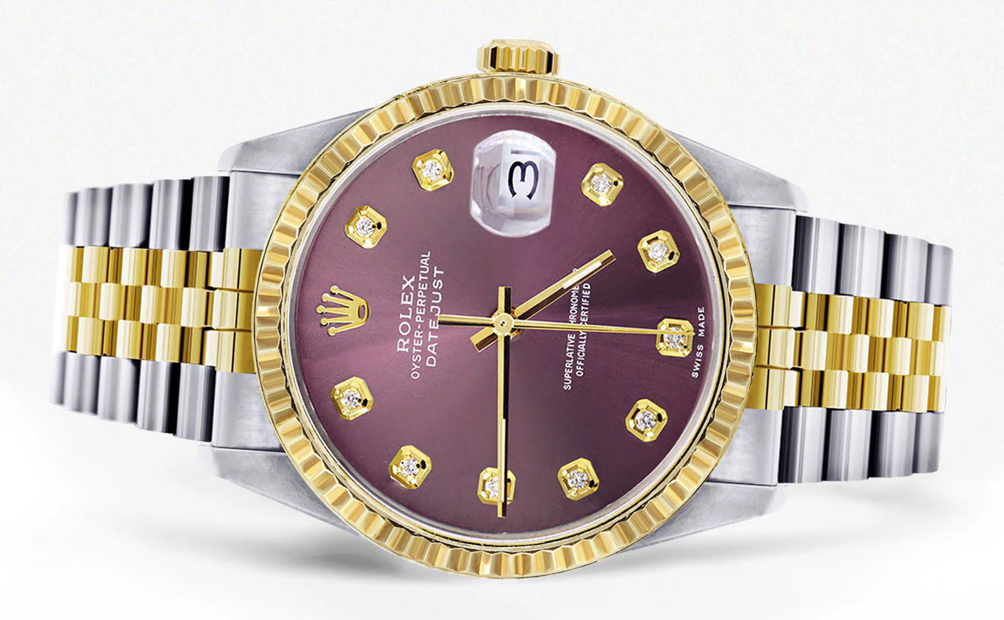 Womens Rolex Datejust Watch 16233 Two Tone | 36Mm | Purple Dial | Fluted Bezel | Jubilee Band - Image 2