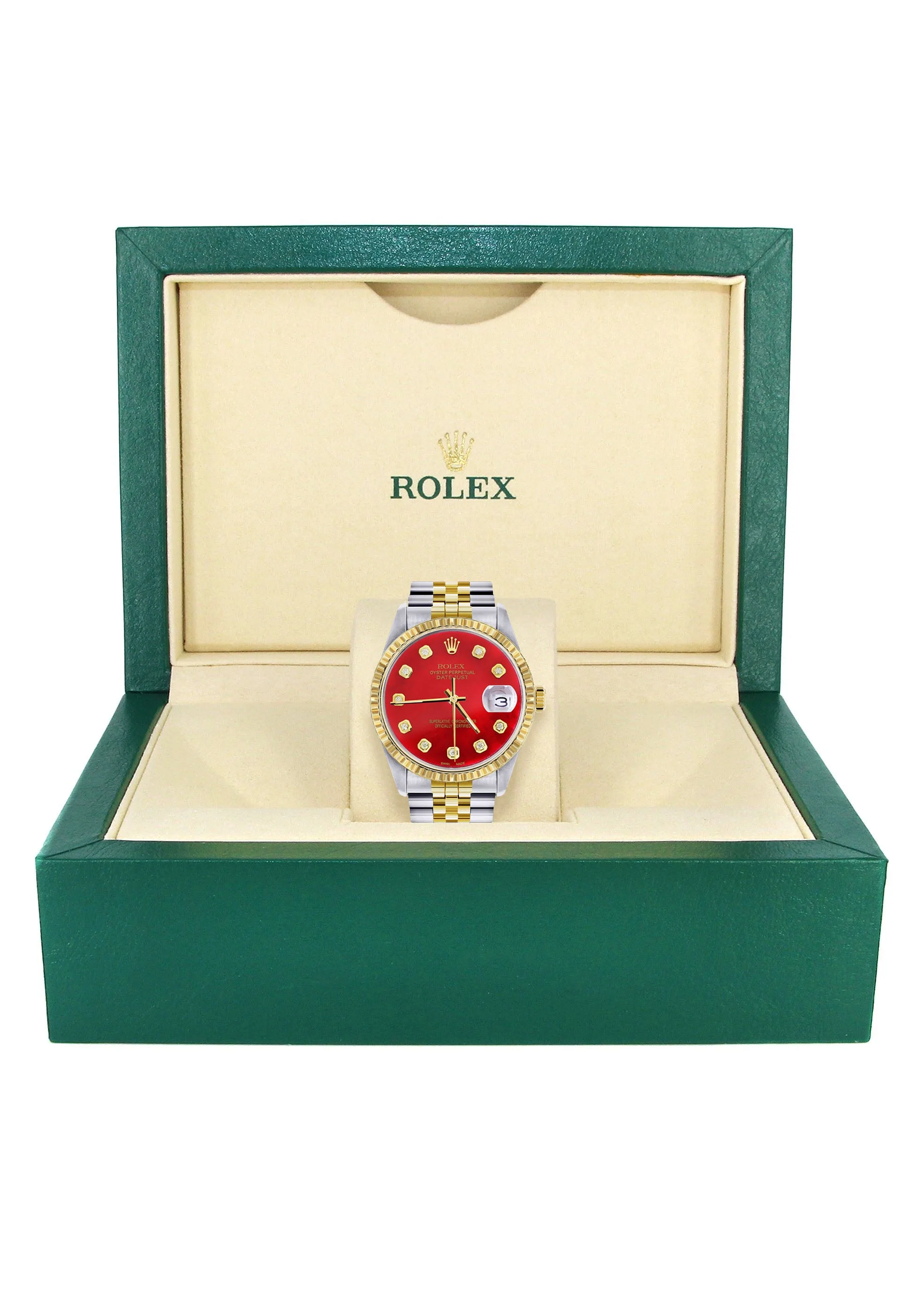 Womens Rolex Datejust Watch 16233 Two Tone | 36Mm | Red Dial | Fluted Bezel | Jubilee Band - Image 5