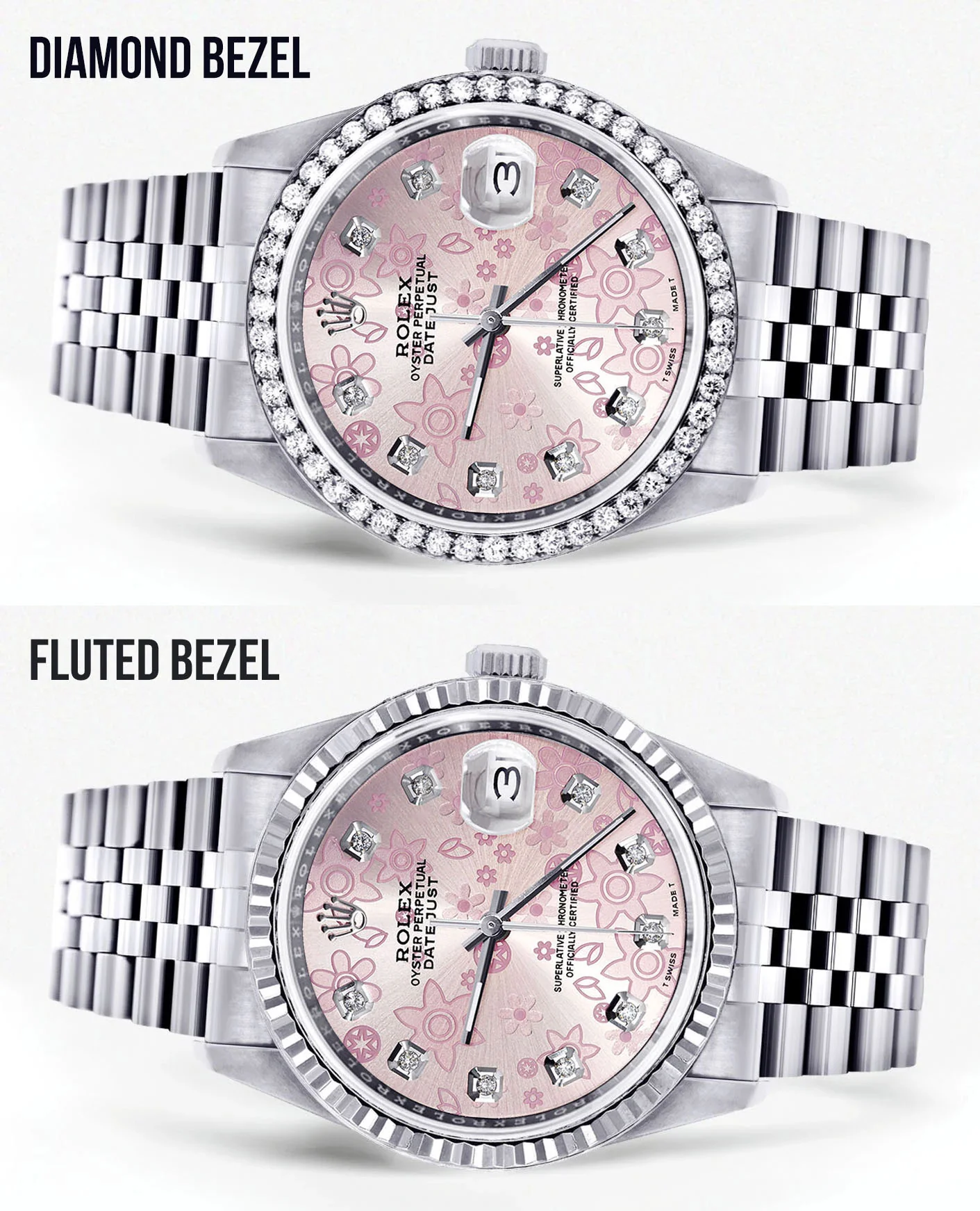 Womens Rolex Datejust Watch 16200 | 36Mm | Pink Diamond Flower Dial | Jubilee Band - Image 2