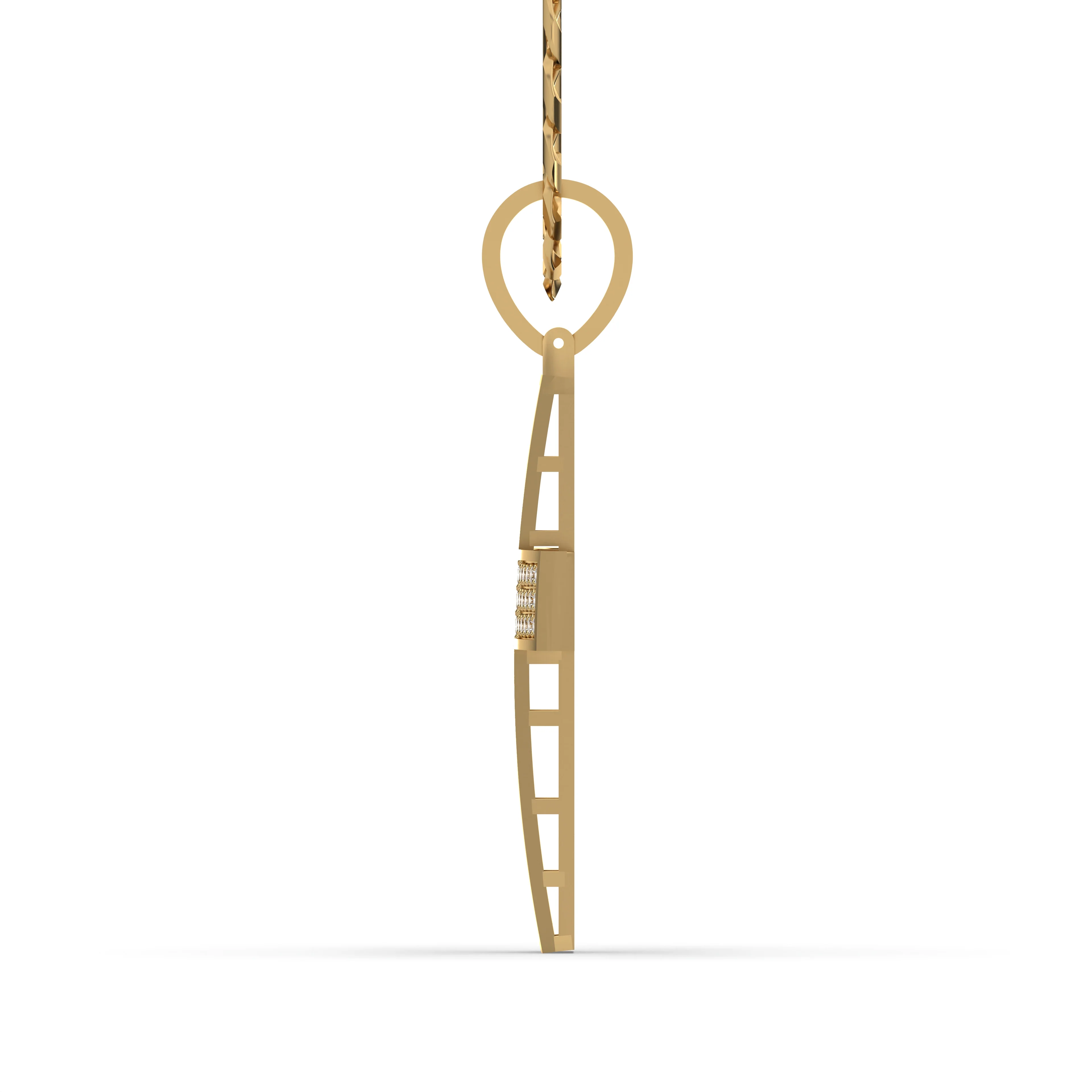 Men's VVS Lab Diamond Customizable Yellow Gold Cross Necklace Pendant - Image 3