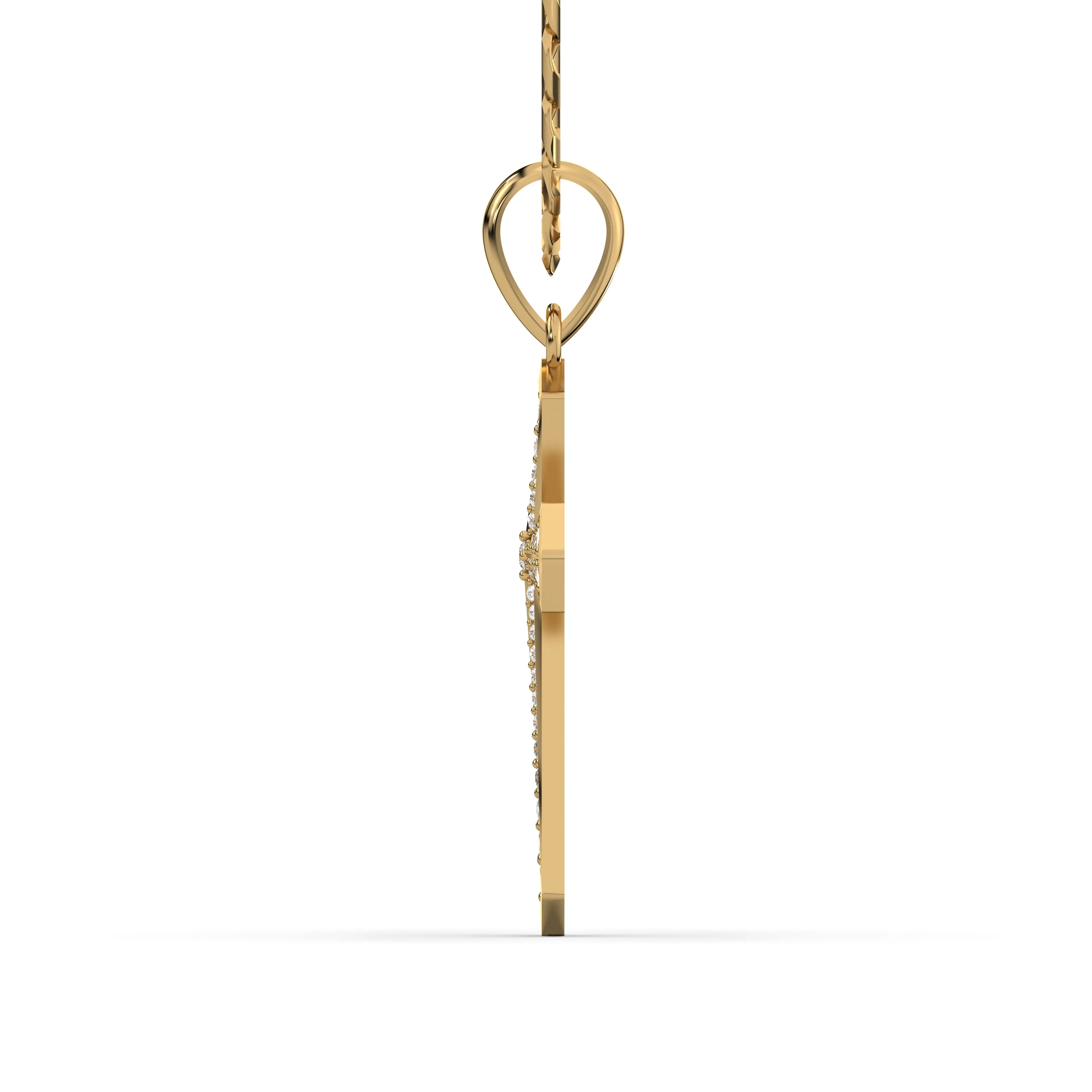 Men's VVS Lab Diamond Customizable Yellow Gold Cross Necklace Pendant - Image 3