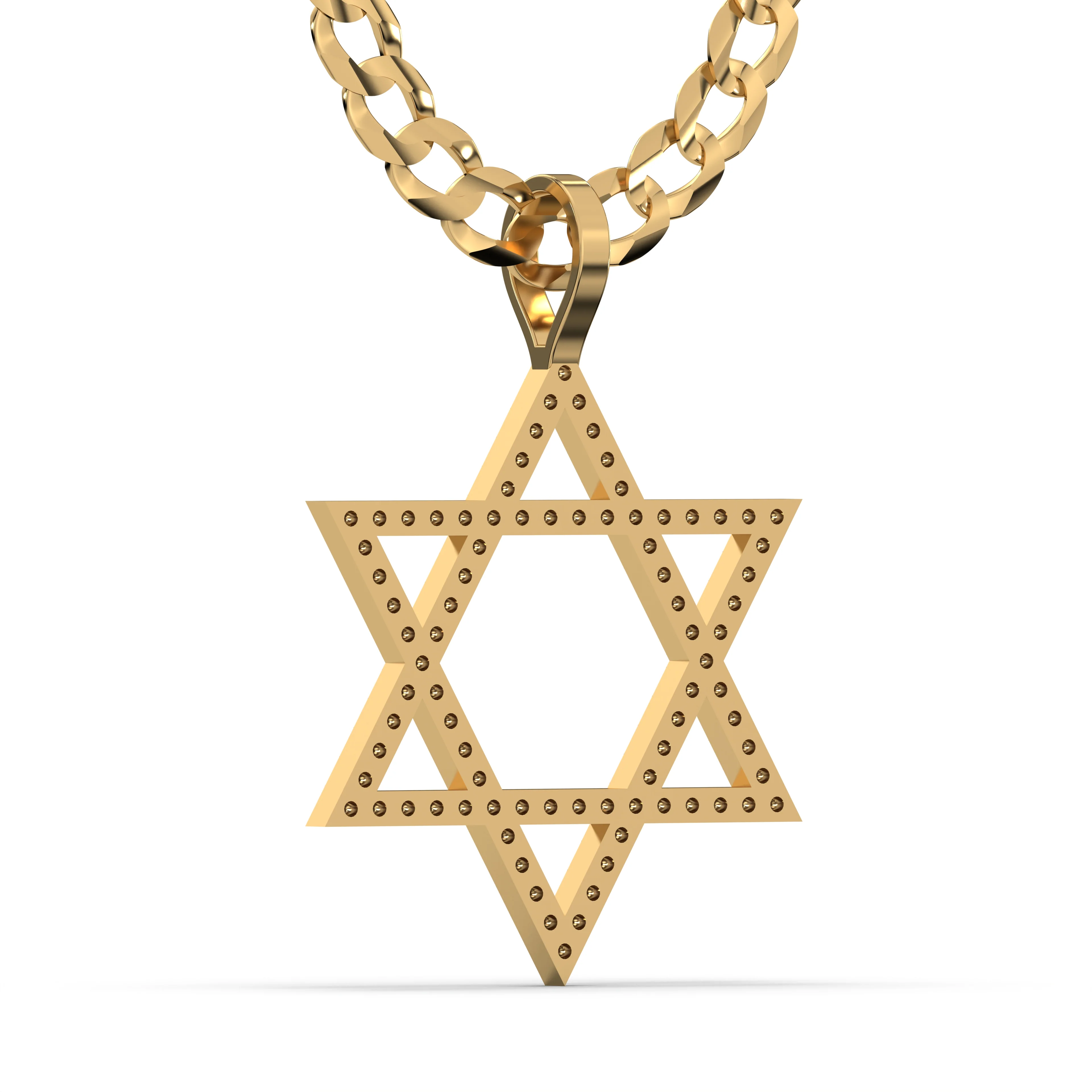 Men's VVS Lab Diamond Customizable Yellow Gold Star of David Necklace Pendant - Image 4