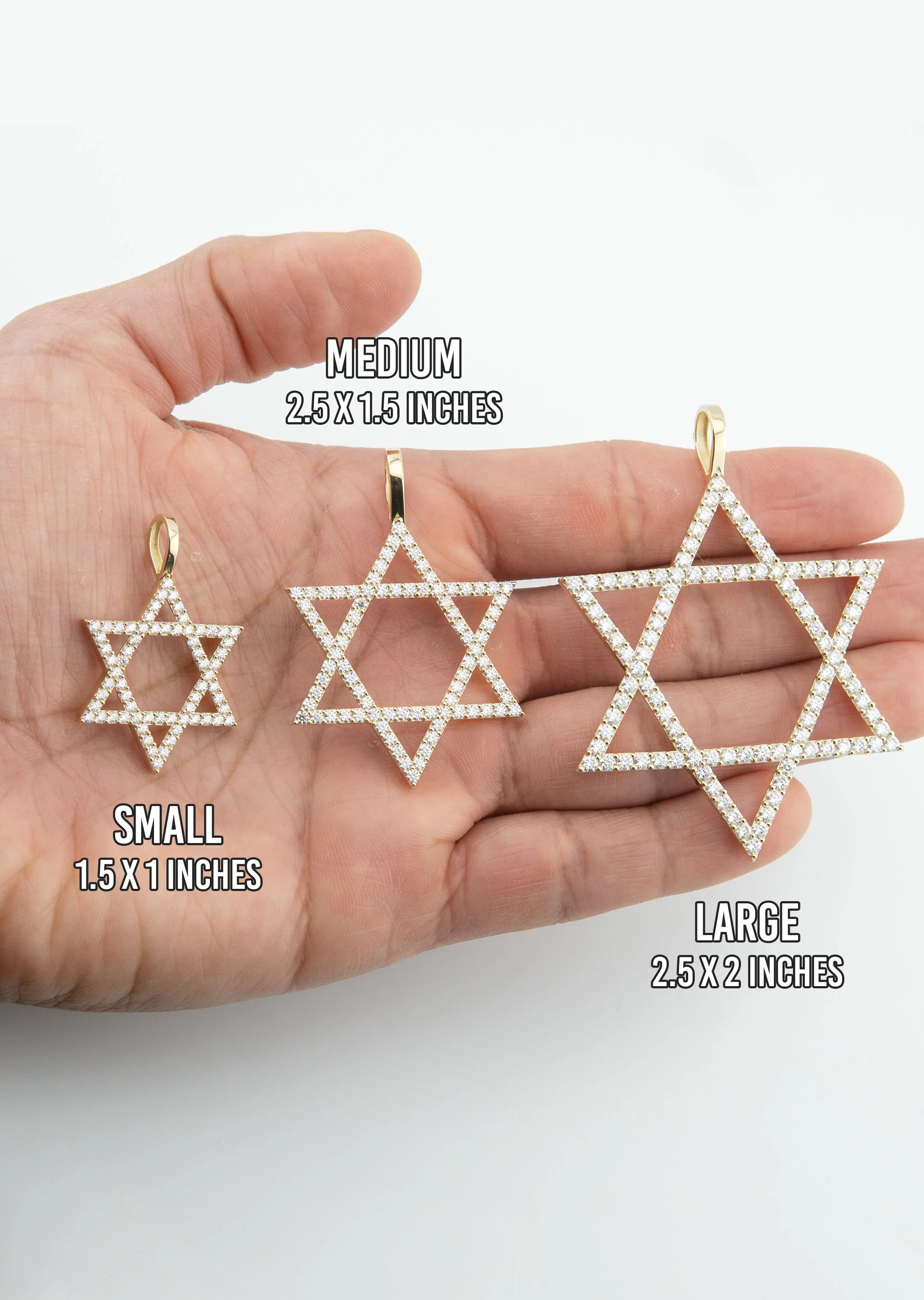Men's VVS Lab Diamond Customizable Yellow Gold Star of David Necklace Pendant - Image 5