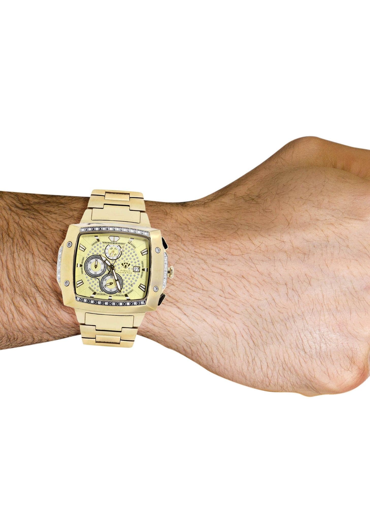 Mens Yellow Gold Tone Diamond Watch | Appx. 0.28 Carats - Image 4
