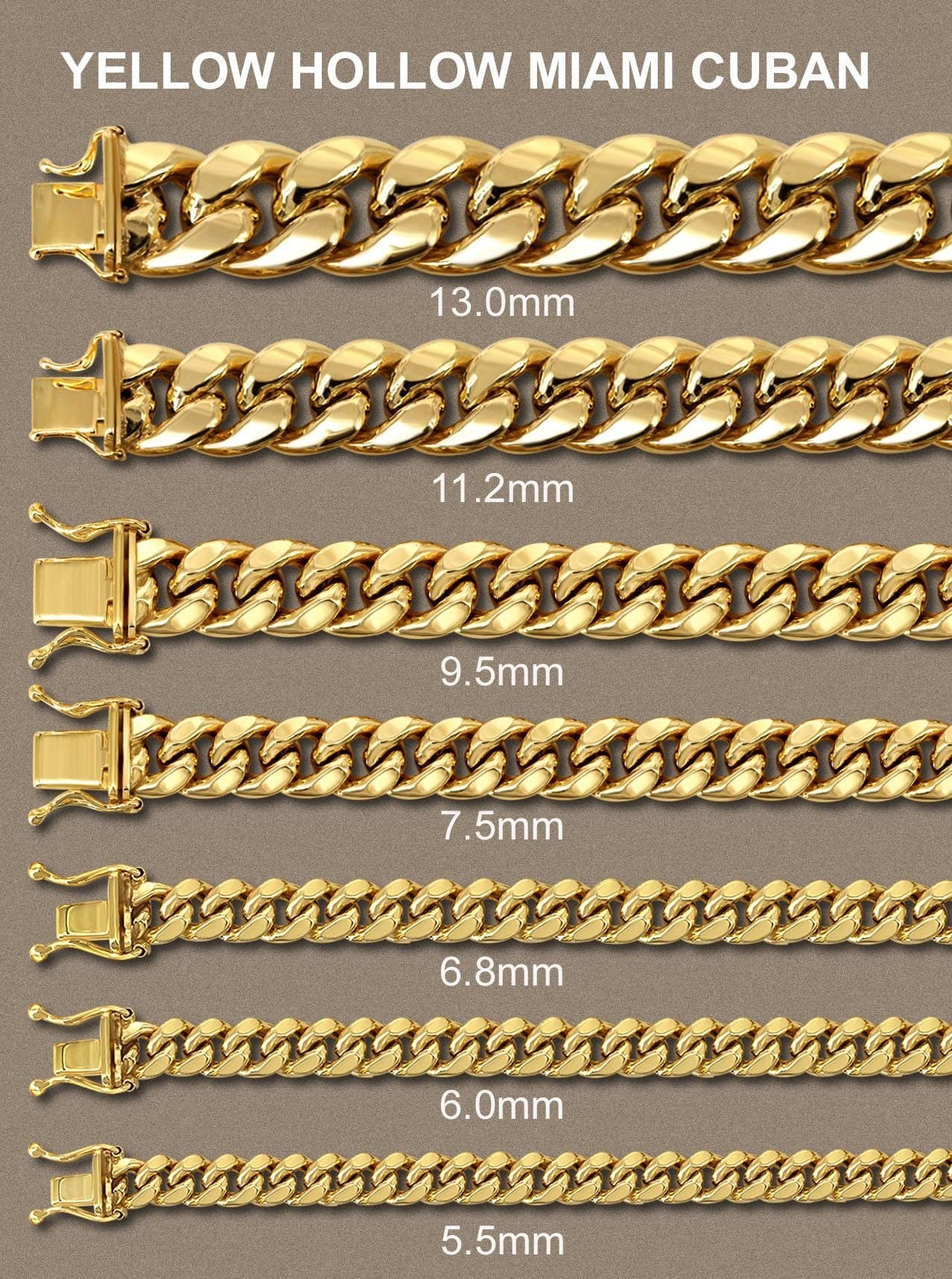 Mens Semi Solid  Miami Cuban Link Chain 10K Gold - Image 5