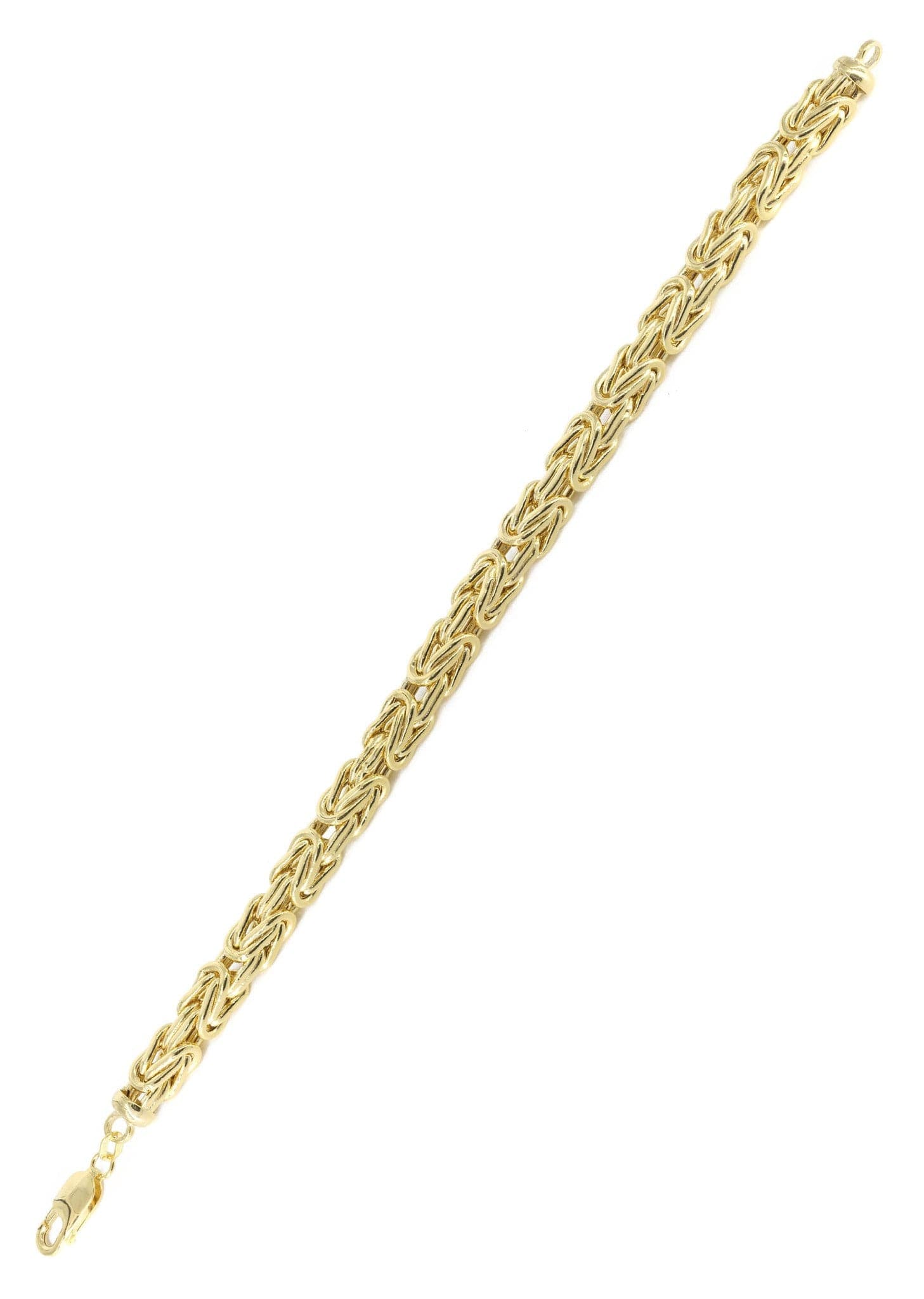 Italian Mens Byzantine Bracelet 10K Yellow Gold - Image 3