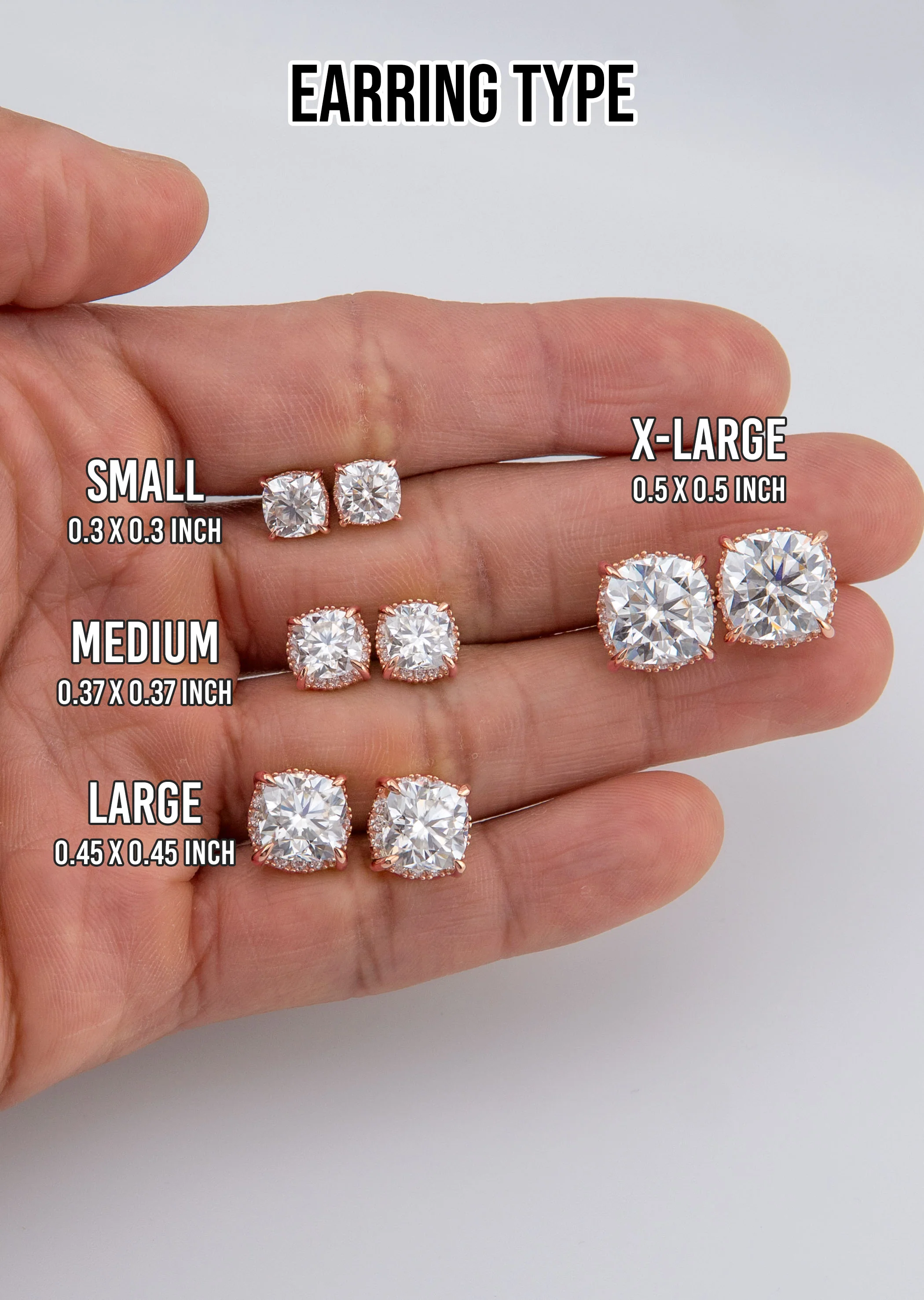 Men's Jewelry - VVS Lab Diamond Halo Stud Earrings For Men | 14K Rose Gold - Image 5